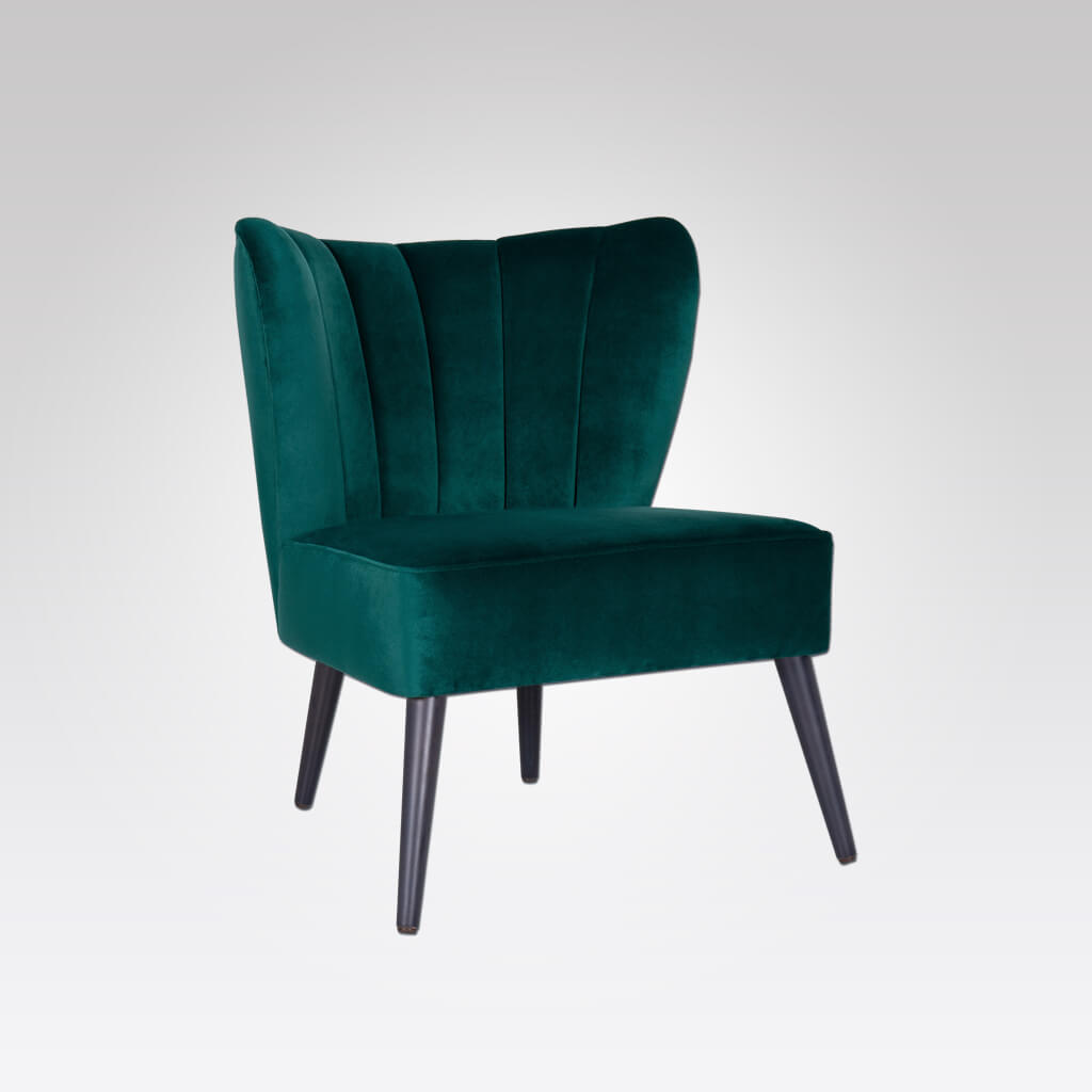 Lucy Dark Green Velvet Shell Back Lounge Chair