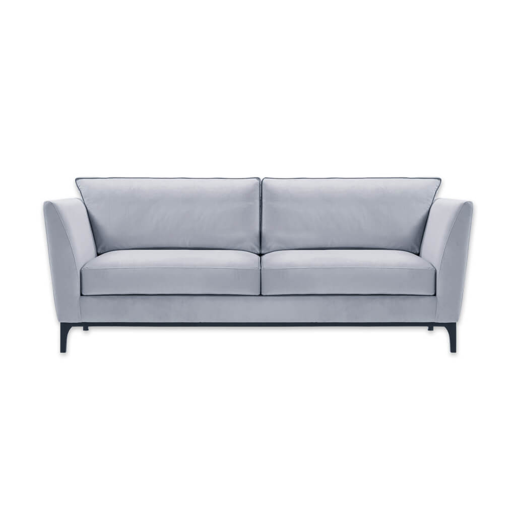 Grimaud light grey two seater sofa with deep padded cushions and tapered legs - Designers Image