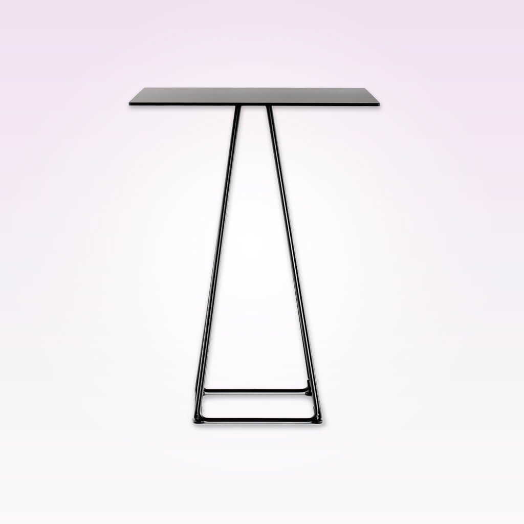 Lunar trapezoid dining table with black square top