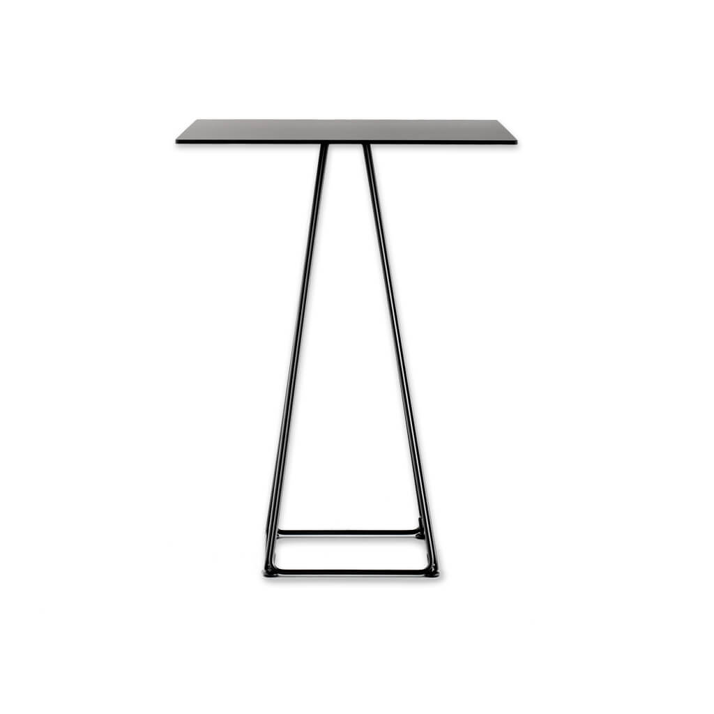 Lunar trapezoid dining table with black square top - Designers Image