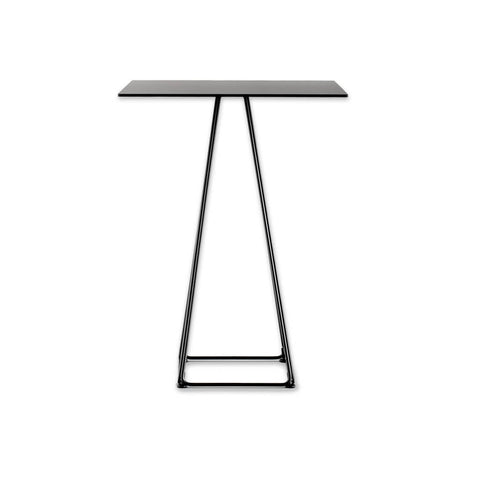 Lunar trapezoid dining table with black square top