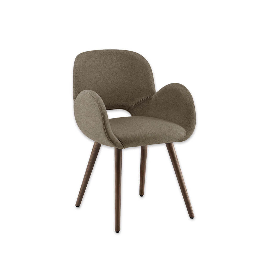 Mateo Rounded Sage Armchair with Keyhole Back and Conical Legs  - Designers Image