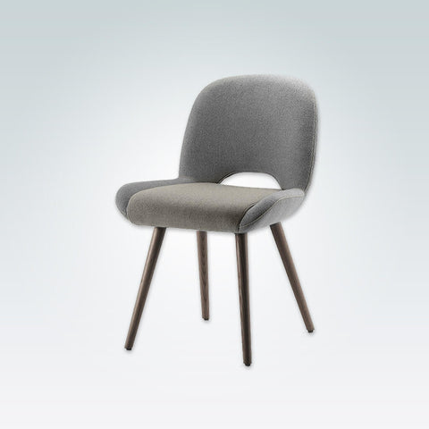 Mateo Grey Upholstered Dining Chair with a Curved Open Back 
