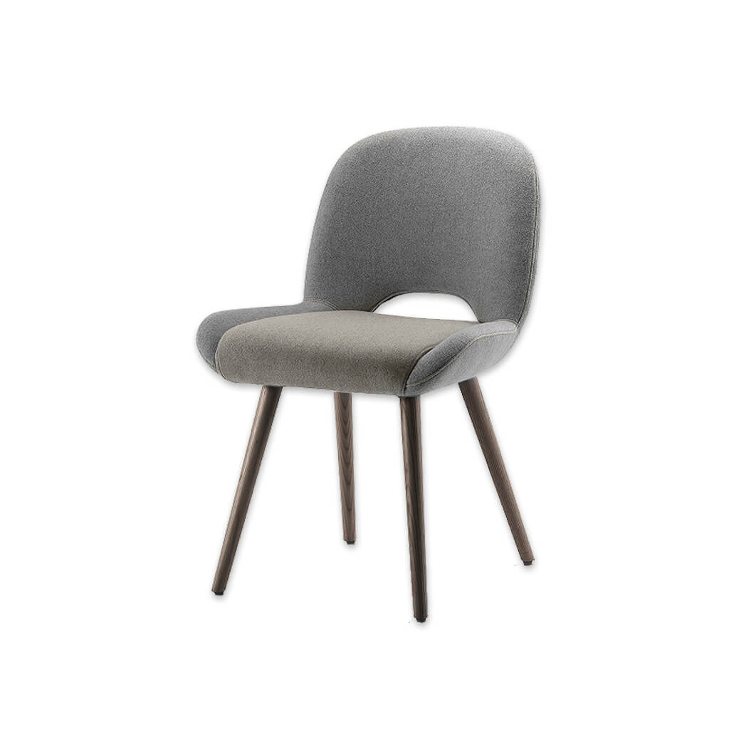 Mateo Grey Upholstered Dining Chair with a Curved Open Back  - Designers Image