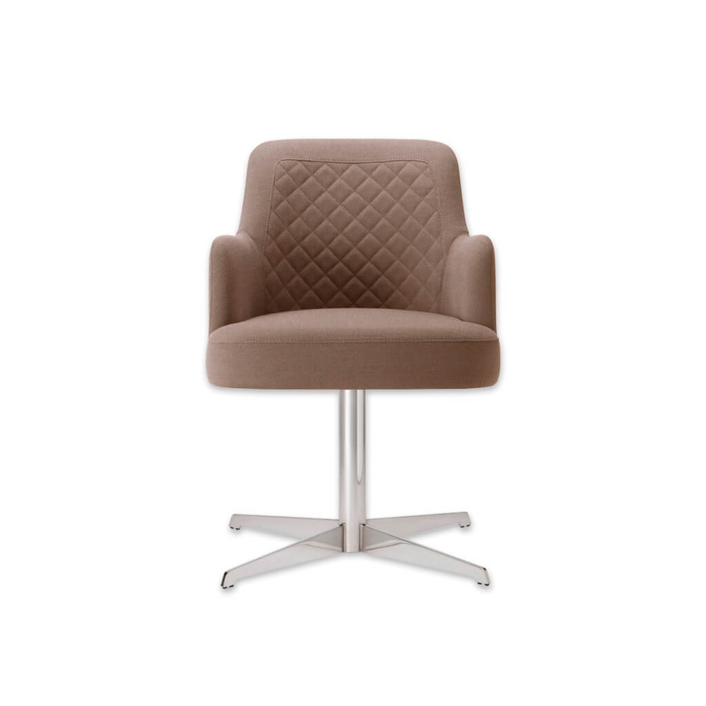 Matisse Fully Upholstered Brown Desk Chair with Flat Four Star Swivel Base and Quilted Detail to Back- Designer Image