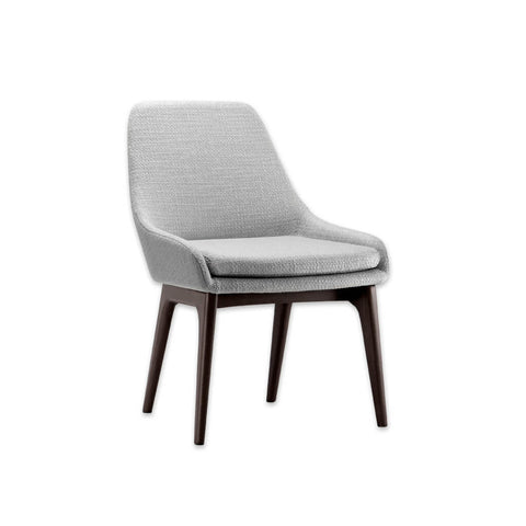 Moira Grey Restaurant Chair with dark timber legs