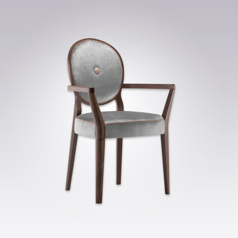 Monet Silver Restaurant Armchair  with round backrest