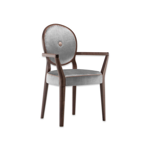 Monet Silver Restaurant Armchair  with round backrest