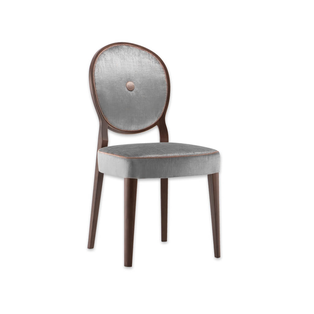 Monet Silver Velet Dining Chair with Balloon Back Design and Padded Seat  - Designers Image