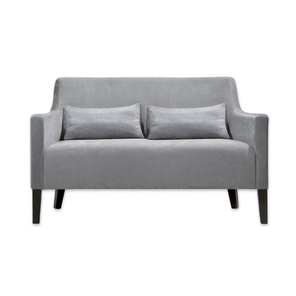 Nancy light grey velvet sofa with deep seat and removable cushions - Designers Image