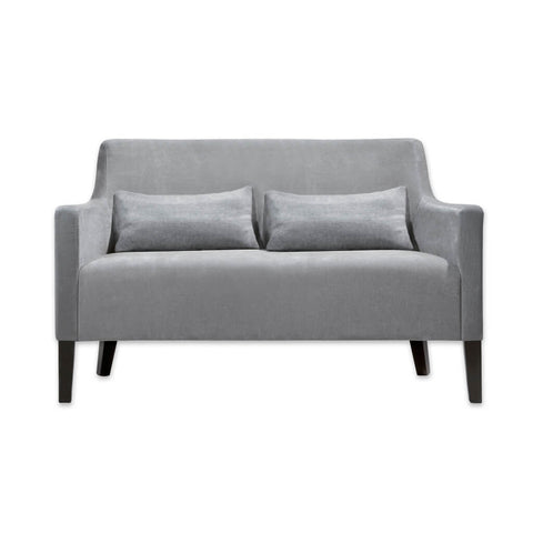 Nancy light grey velvet sofa with deep seat and removable cushions