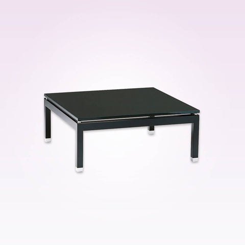 Navia large square modern dining table with high gloss finish raised top and inset detail