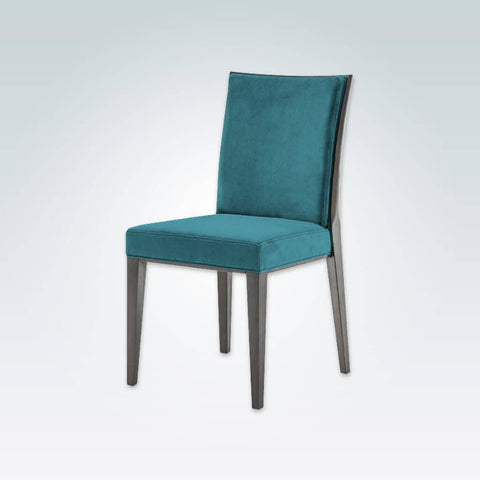 Newport teal Dining Chair Fully upholstered Seat with Tapered Wooden legs 