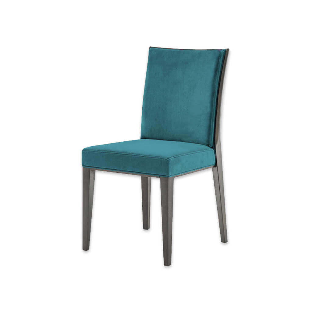 Newport teal Dining Chair Fully upholstered Seat with Tapered Wooden legs - Designers Image