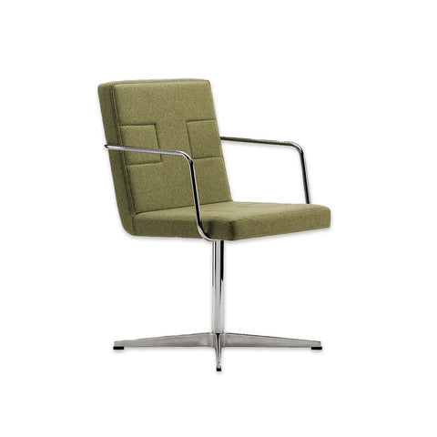 Ohio Upholstered Lime Green Desk Chair with Metal Armrests with Metal Star Base and Back Detail 