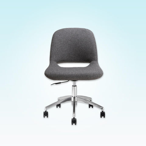 Ola Dark Grey Desk Chair with Fully Upholstered Seat and Backrest with Star Base and Castors