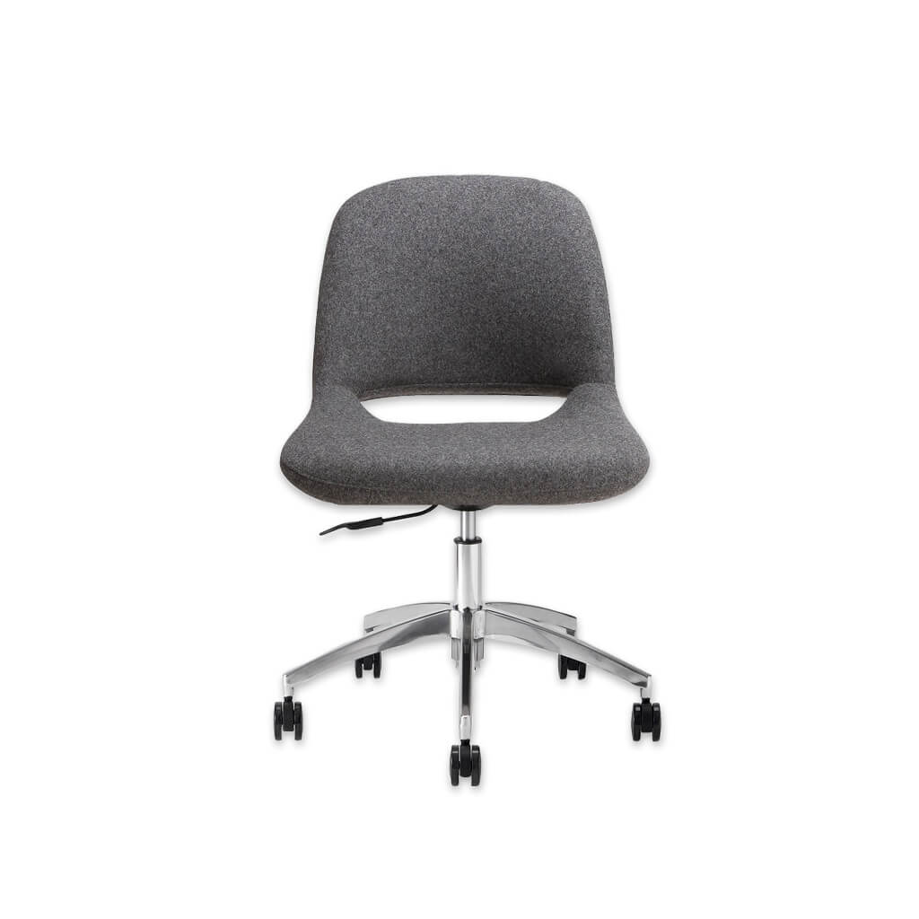 Ola Dark Grey Desk Chair with Fully Upholstered Seat and Backrest with Star Base and Castors - Designers Image