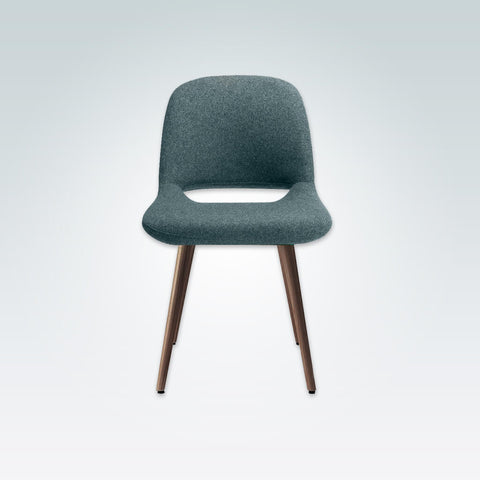 Ola Turquoise Dining Chair with Cut out Lower Back and Timber Legs 