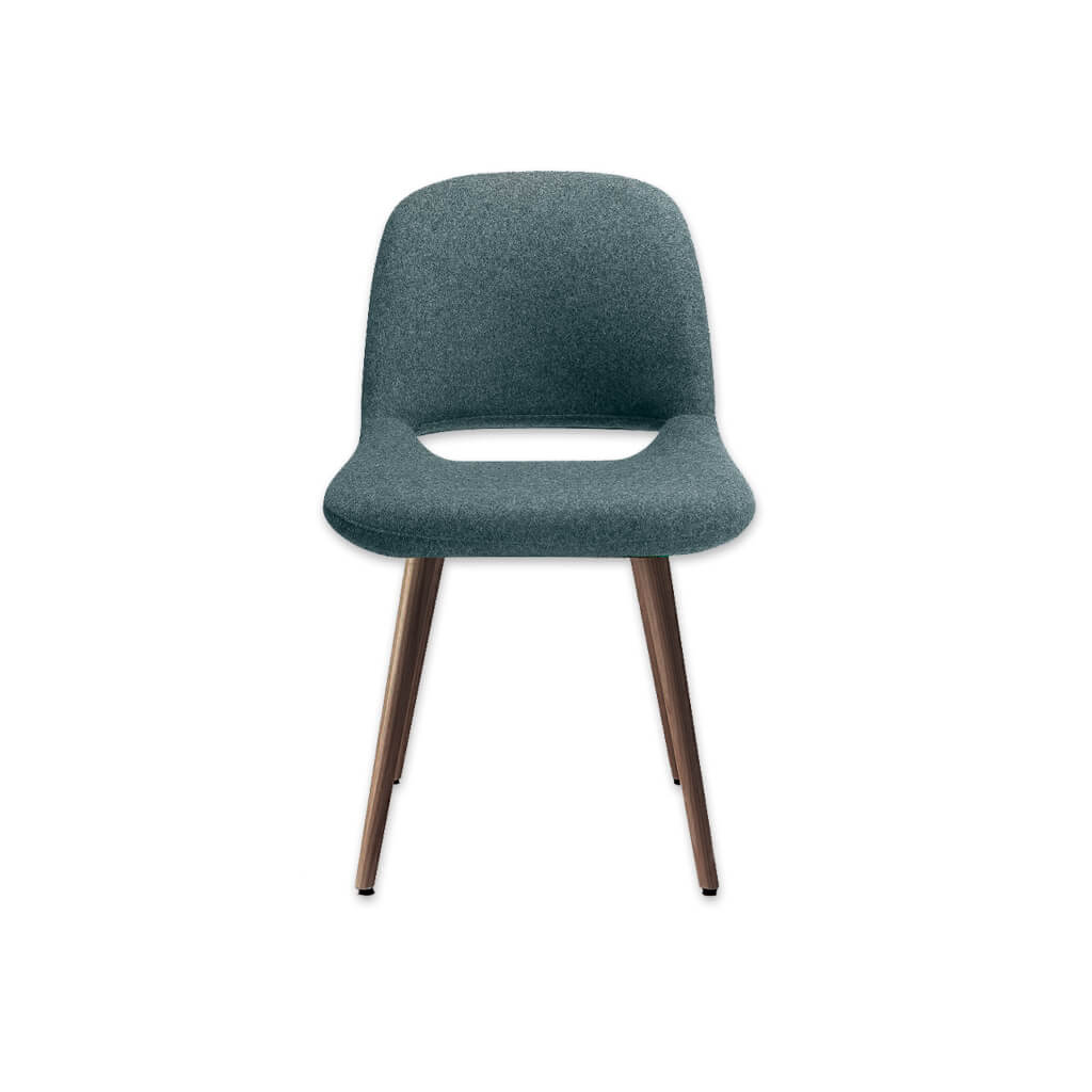Ola Turquoise Dining Chair with Cut out Lower Back and Timber Legs  - Designers Image