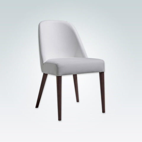 Perri Upholstered White Curved Chair with Splayed Back Legs