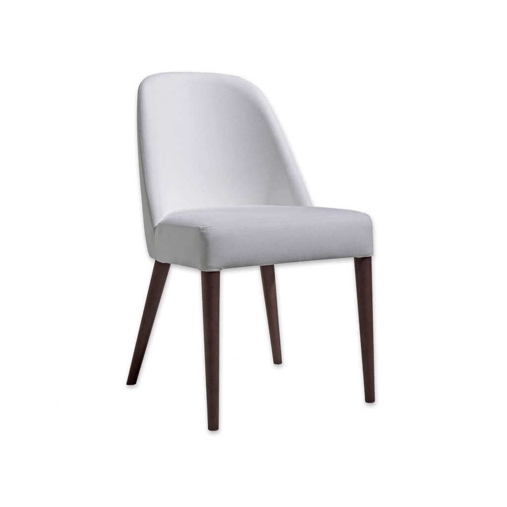 Perri Upholstered White Curved Chair with Splayed Back Legs - Designers Image