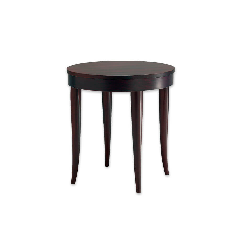 Rizolli round bar table with down stand and curved tapered legs. - Designers Image