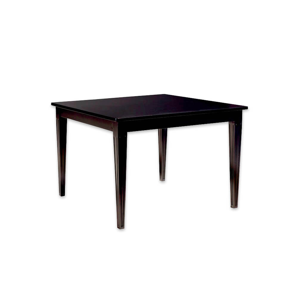 Rule dark brown solid wood dining table with square top and tapered legs - Designers Image