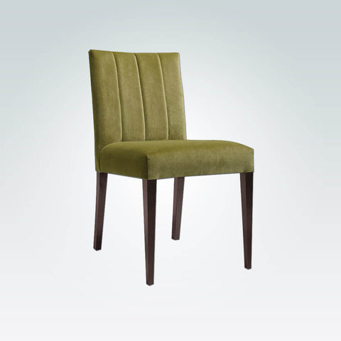 Sage Fully Upholstered Green Dining Chair with Tapered Legs