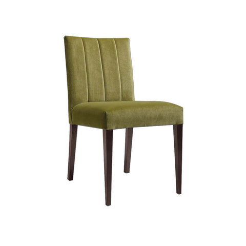 Sage Fully Upholstered Green Dining Chair with Tapered Legs