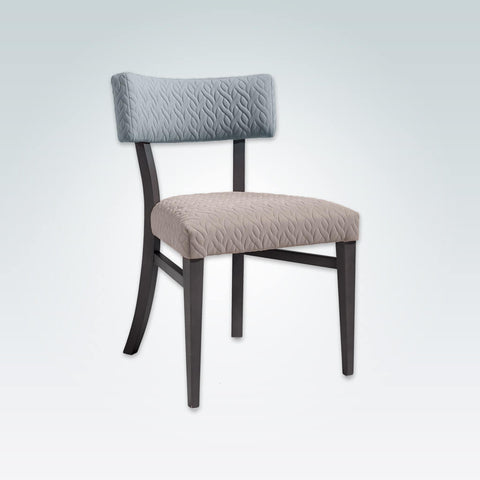 Sandra Upholestered Light Blue Dining Chair with Open Back and Side Stretchers 