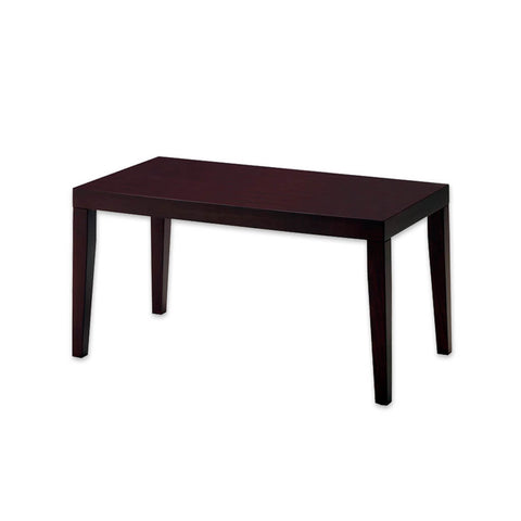 Sativa dark brown rectangular dining table with tapered legs