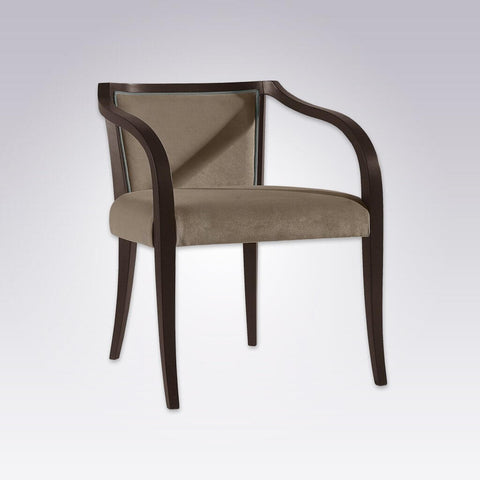 Sierra Brown Wooden Chair with Curved Arms and Splayed Legs