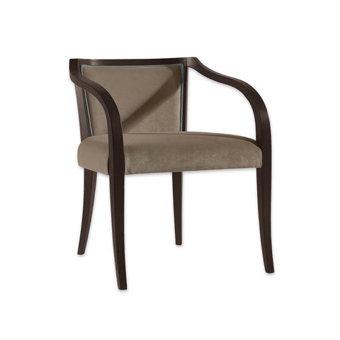 Sierra Brown Wooden Chair with Curved Arms and Splayed Legs