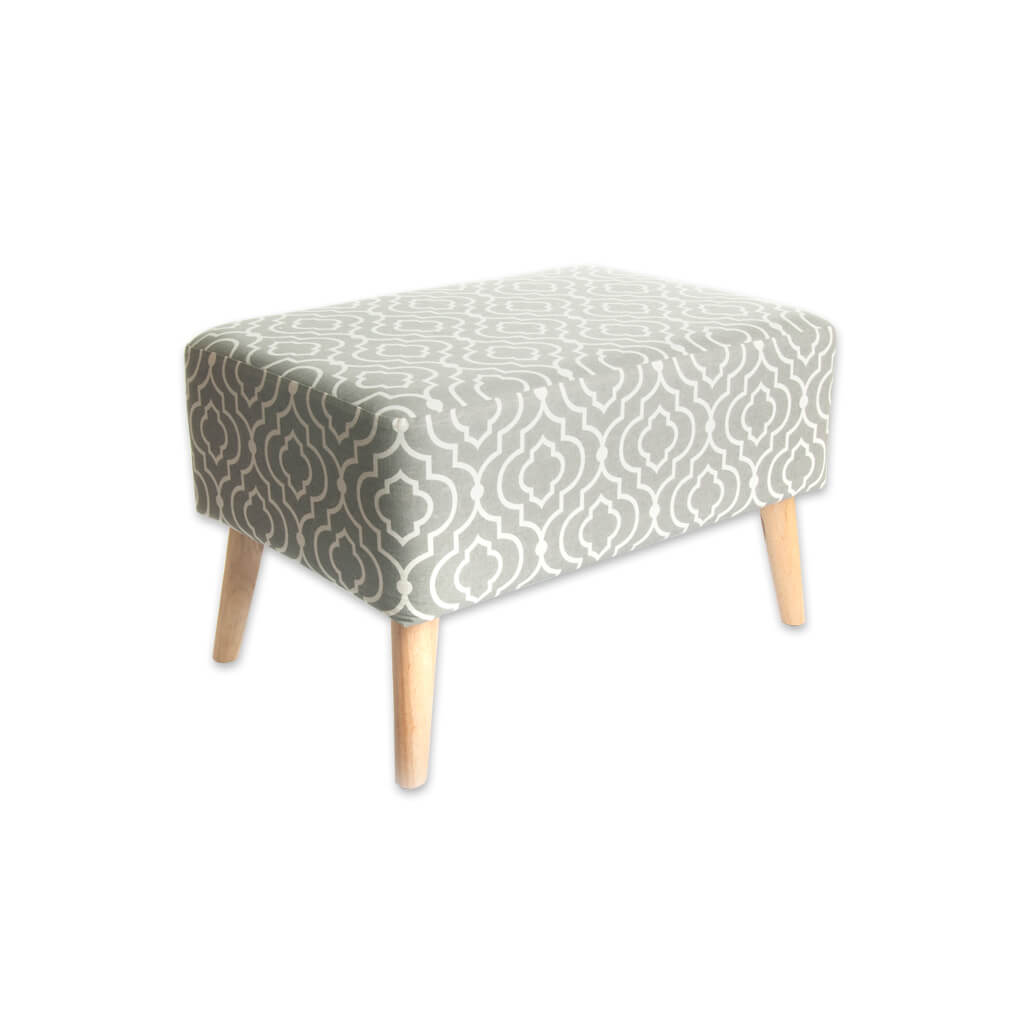 Sophia large patterned ottoman with conical tapered  - Designers Image