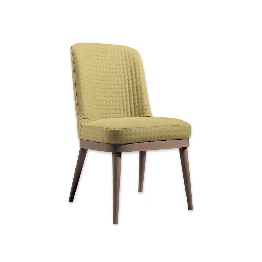 Stella Nordic Yellow Dining Chair with Show Wood Plinth and Splayed Back Legs - Designers Image