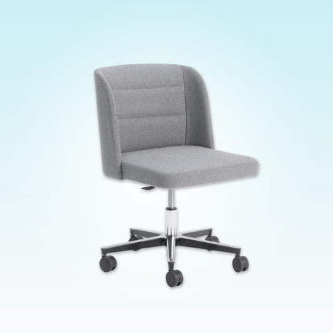 Titan Grey Swivel Desk Chair with Square Seat Pad and Backrest with Winged Sides