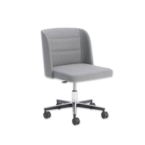 Titan Grey Swivel Desk Chair with Square Seat Pad and Backrest with Winged Sides