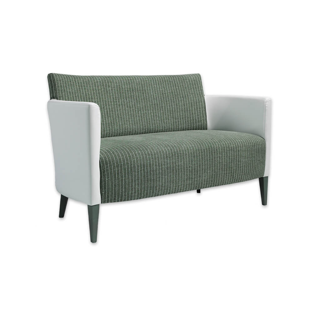 Tori contemporary green and white sofa with contrast upholstery and tapered legs - Designers Image