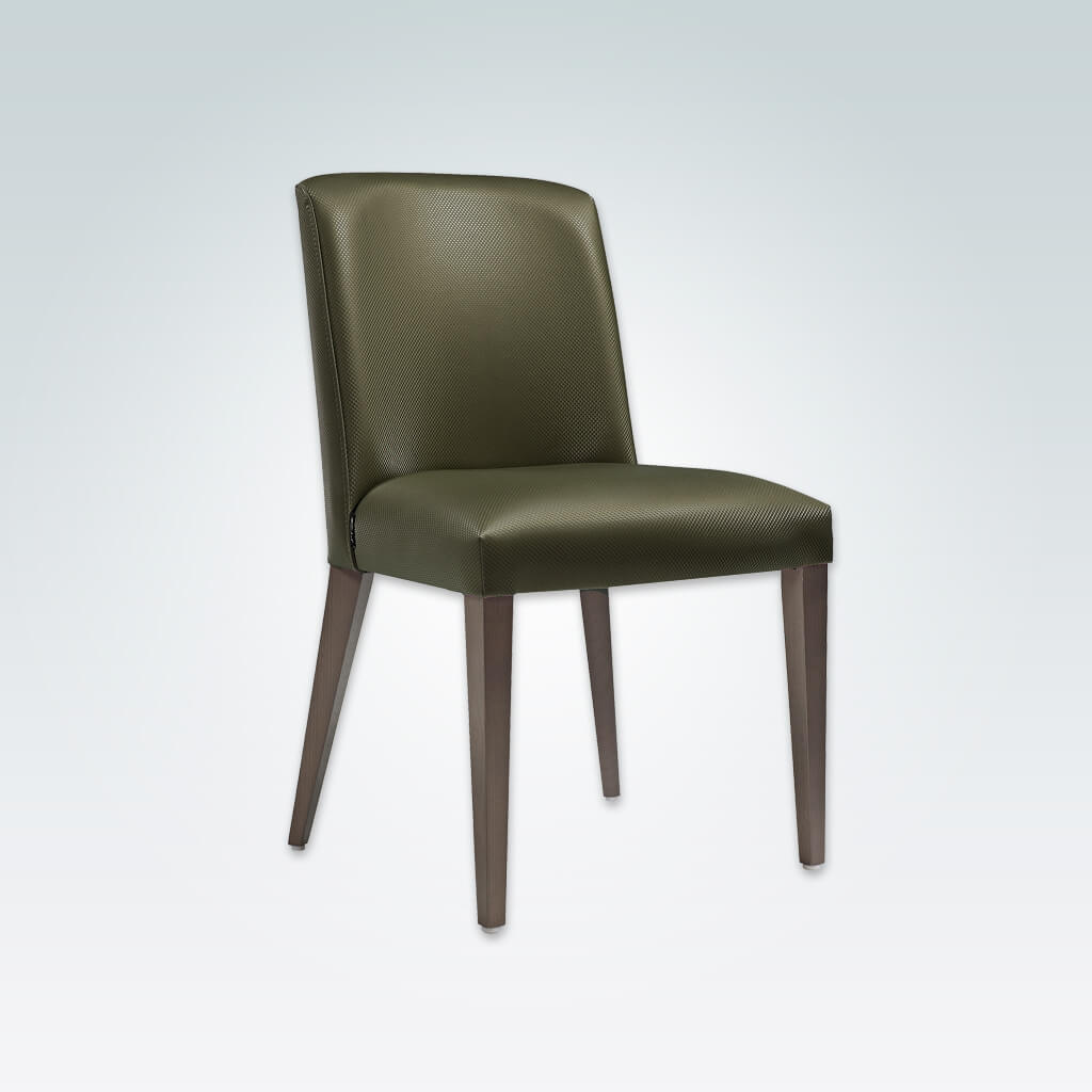 Tori Fully Upholestered Olive Green Dining Chair with Splayed Back Legs