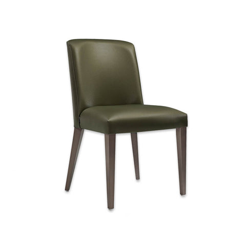 Tori Fully Upholestered Olive Green Dining Chair with Splayed Back Legs