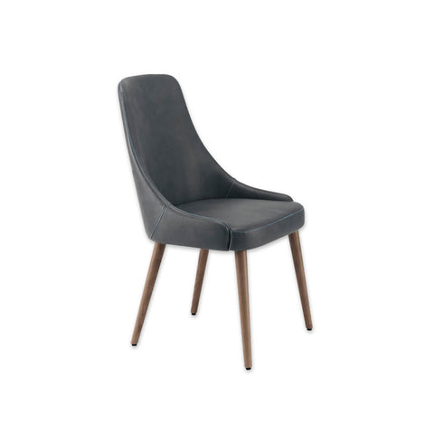 Tyla Sweeping Arm Dark Grey Dining Chair with A Curved Back